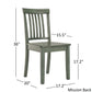 Oak Wood Finish 48-inch Rectangle Dining Set - Antique Sage Finish, Mission Back Chairs