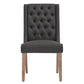 Tufted Linen Upholstered Side Chairs (Set of 2) - Dark Grey Linen
