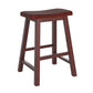 Saddle Seat Counter Height Backless Stools (Set of 2) - Antique Berry