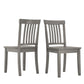Mission Back Wood Dining Chairs (Set of 2) - Antique Gray Finish