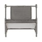 Antique Finish Beaded Wood Platform Bed - Antique Grey, Twin Size