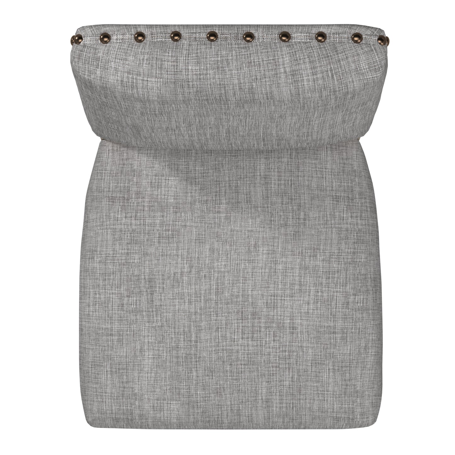 Linen Nailhead Chairs (Set of 2) - Grey Wash Finish, Grey Linen