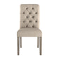 Tufted Rolled Back Parsons Chairs (Set of 2) - Gray Finish, Beige Linan