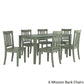 60-inch Rectangular Antique Sage Green Dining Set - Mission Back Chairs, 7-Piece Set