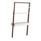 Two-Tone Leaning Ladder Desk - Espresso and White Finish