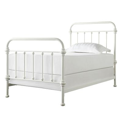 Antique Graceful Victorian Iron Metal Bed - Antique White, Twin (Twin Size)