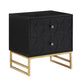 Arched Diamond Gold Metal End Table - Black