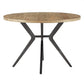 Wood Finish and Iron Grey Metal Base 4 - Person Round Dining Table - Light Pine Finish