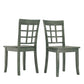 Window Back Wood Dining Chairs (Set of 2) - Antique Sage Finish
