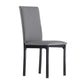 Metal Upholstered Dining Chairs - Grey Faux Leather, Set of 4
