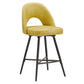 Metal Swivel Stools (Set of 2) - Yellow PU Leather, 24" Counter Height