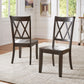 Oak Finish Oval 5-Piece Dining Set - Black Finish Chairs