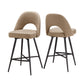 Metal Swivel Stools (Set of 2) - Beige Fabric, 24" Counter Height
