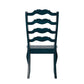 French Ladder Back Wood Dining Chairs (Set of 2) - Antique Dark Denim Blue