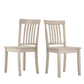 Mission Back Wood Dining Chairs (Set of 2) - Antique White Finish