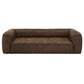Dark Mahogany Outback Oxford Leather Sofa - Brown