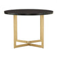 Black Finish 45" Round Table with Gold Metal Base