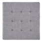 Champagne Gold Square Base Ottoman - Grey Linen, Dimpled Tufts
