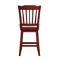 Slat Back Counter Height Wood Swivel Chair - Antique Berry Finish