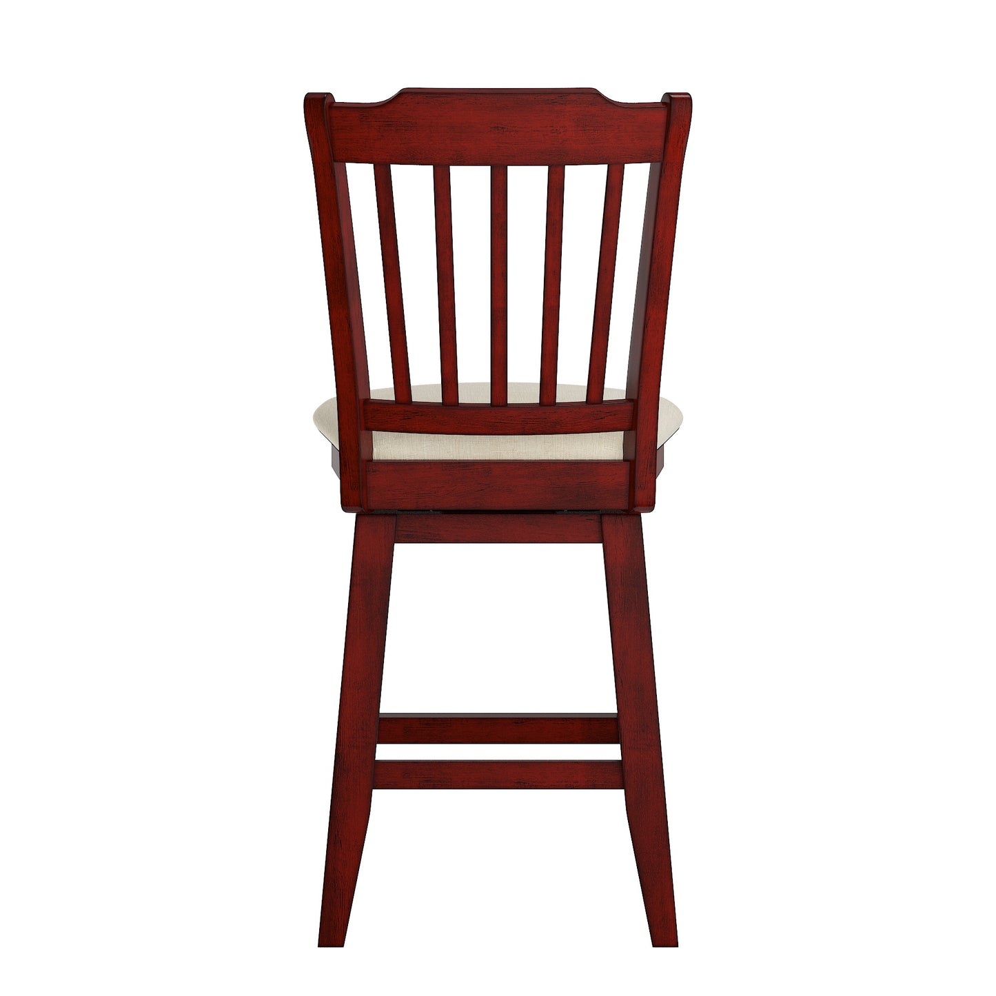 Slat Back Counter Height Wood Swivel Chair - Antique Berry Finish