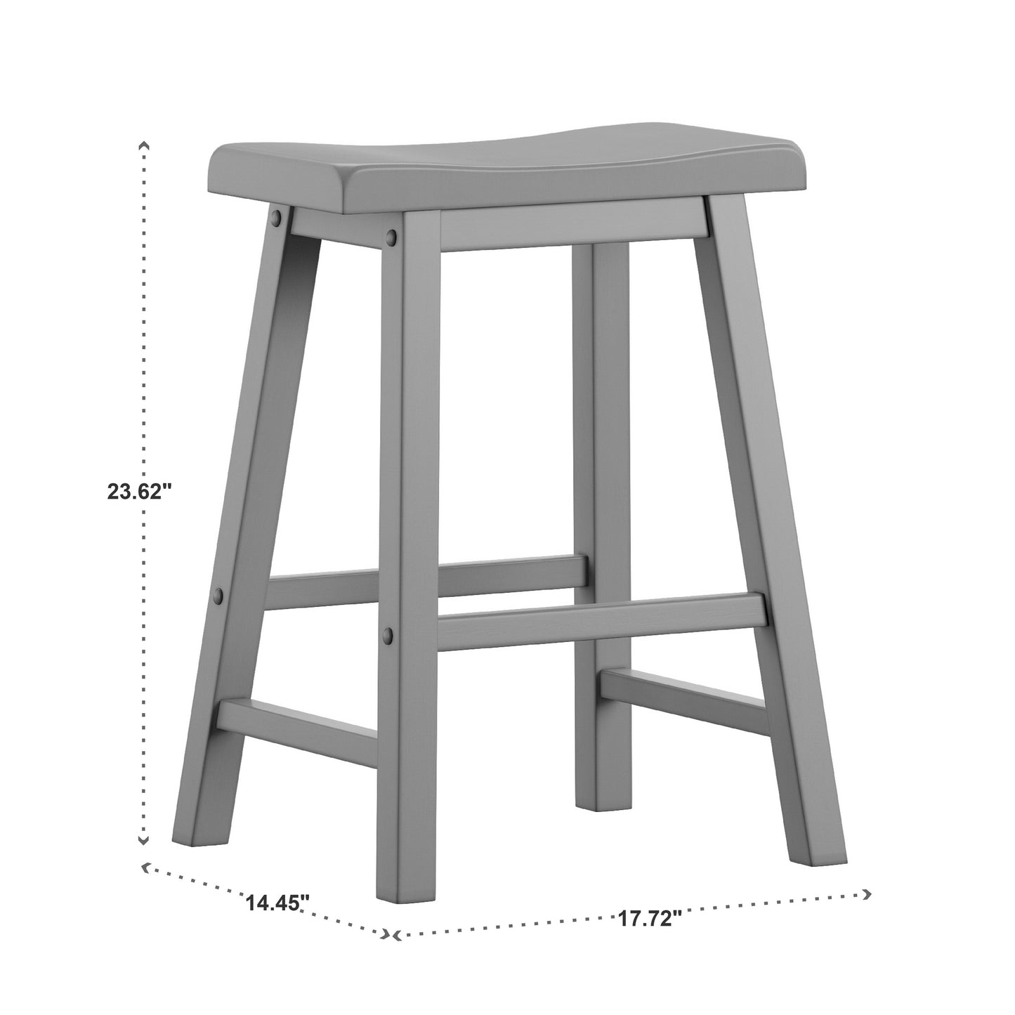 Saddle Seat Counter Height Backless Stools (Set of 2) - Frost Grey Finish