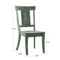 Panel Back Wood Dining Chairs (Set of 2) - Antique Sage Green Finish