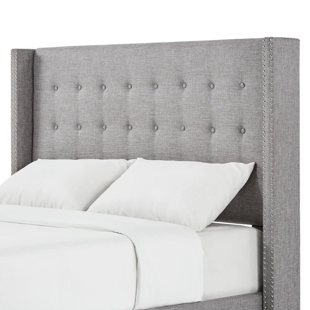Linen Wingback Headboard - Gray Linen, Full