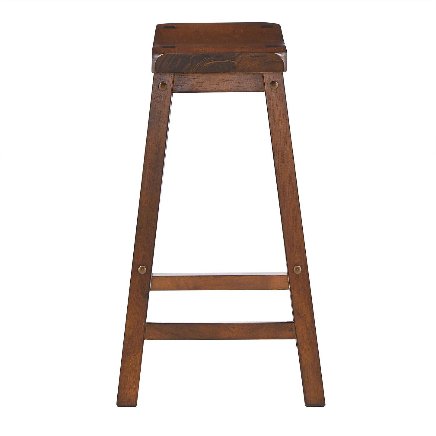 Saddle Seat 24" Counter Height Backless Stools (Set of 2) - Warm Cherry Finish