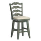 French Ladder Back Counter Height Swivel Stool - Antique Sage Finish
