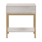 Two-Tone Rectangular End Table with USB Port - White Finish