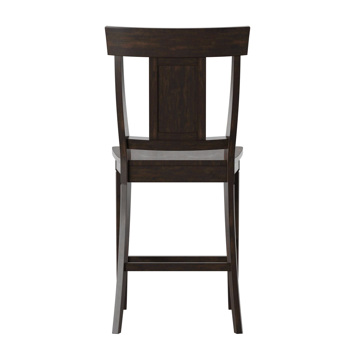 Panel Back Wood Counter Height Chairs (Set of 2) - Antique Black
