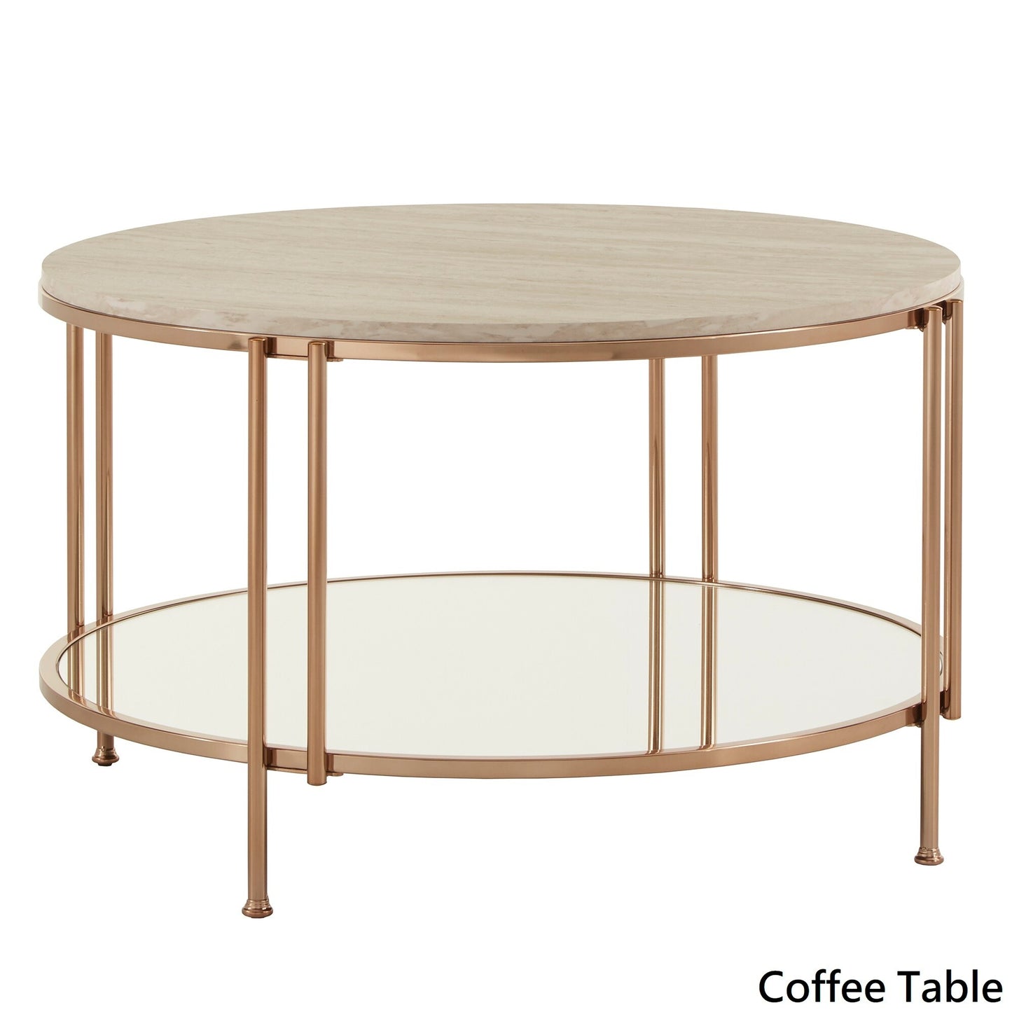 Champagne Gold Finish Tables - End Table and Coffee Table Set
