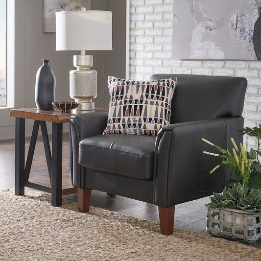 Modern Accent Chair - Dark Brown Faux Leather