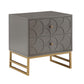 Arched Diamond Gold Metal End Table - Grey