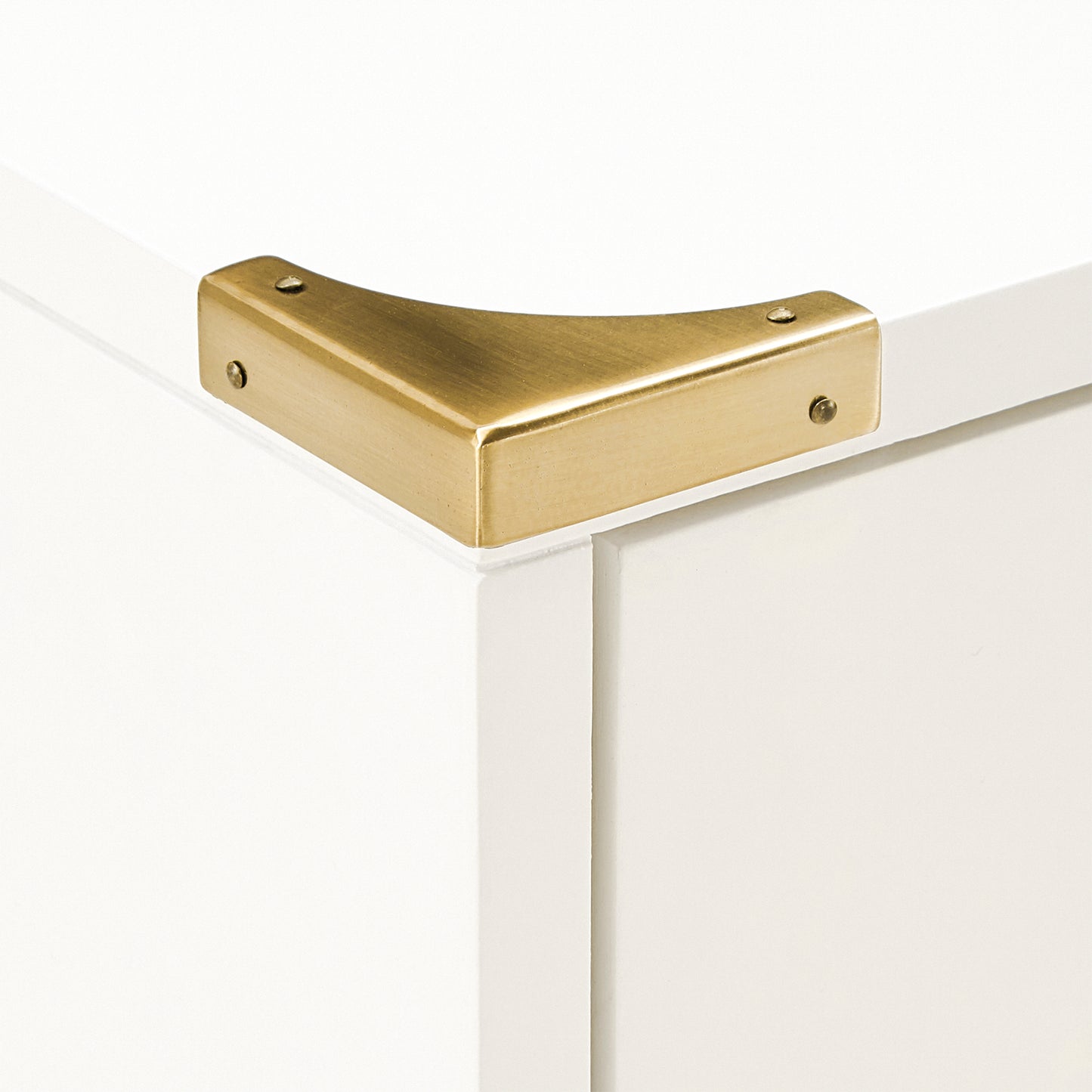 1-Drawer Gold Accent End Table - White