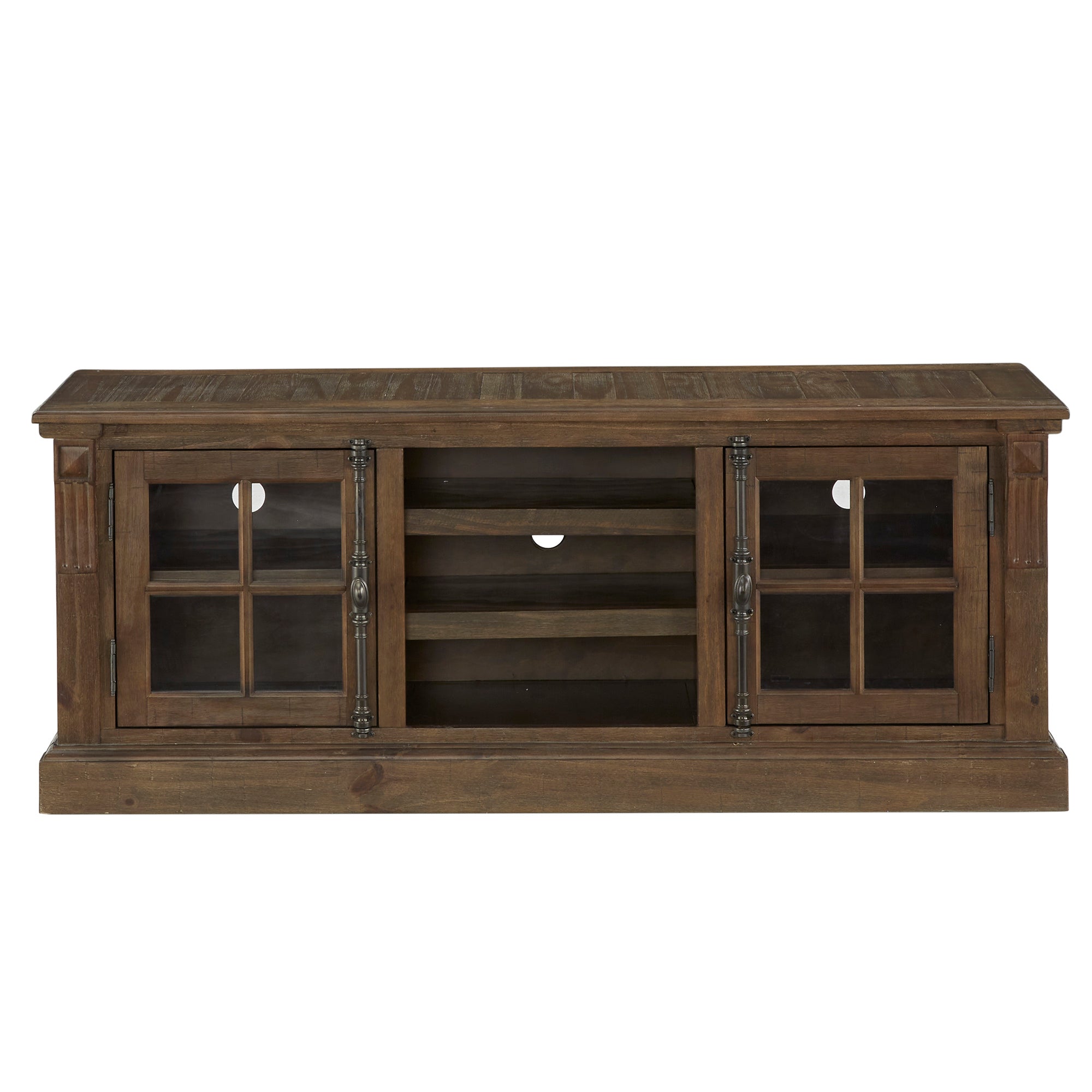 Brown Wire Brushed Finish TV Stand - 60-inch.