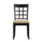 Black Wood Beige Microfiber Dining Chairs (Set of 2) - Window Back