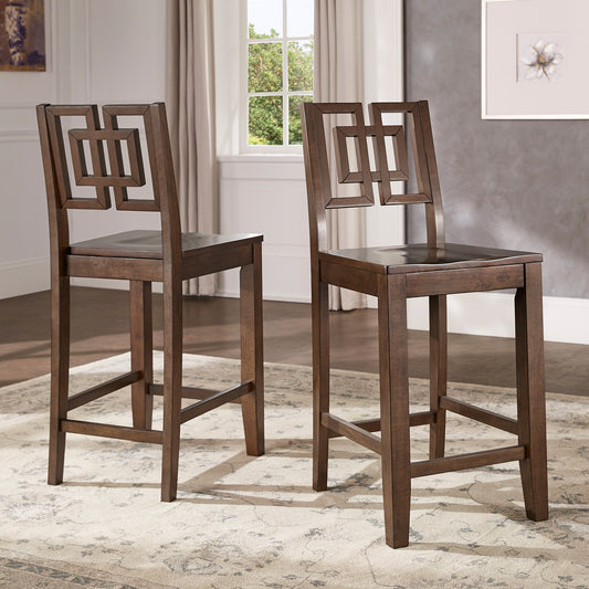 Ornate Back Counter Height Chairs (Set of 2)
