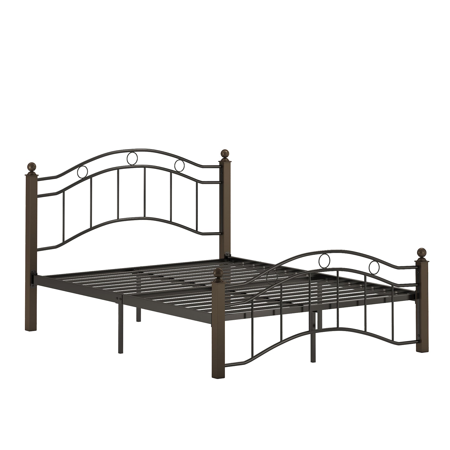 Metal Platform Bed - Brown and Black Metal, Full Size