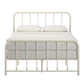 Beaded Spindle Metal Platform Bed - White, Full Size (Full Size)