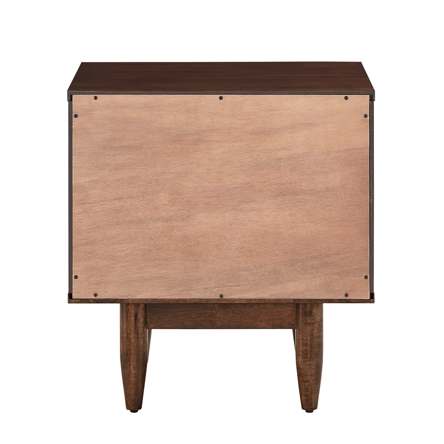 Mid-Century Brown Finish 2-Drawer Nightstand
