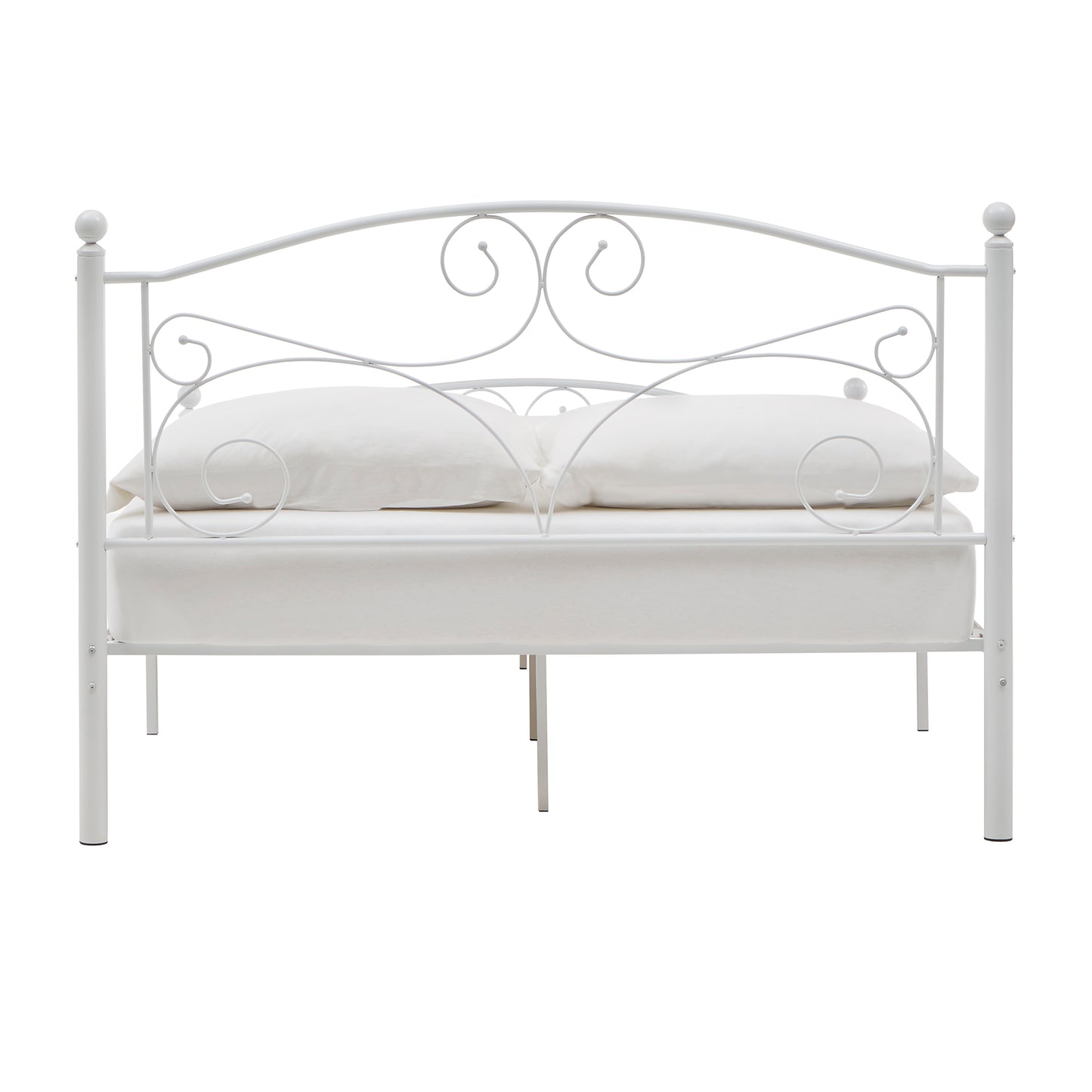 White Metal Platform Bed - Full