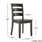 Ladder Back Wood Dining Chairs (Set of 2) - Antique Black Finish
