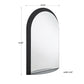 Metal Arched Wall Mirror with Shelf - Black Finish
