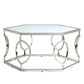 Hexagonal Metal Frosted Glass Coffee Table