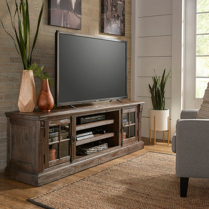 Brown Wire Brushed Finish TV Stand - 72-inch.