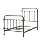 Antique Graceful Victorian Iron Metal Bed - Frost Grey, Twin (Twin Size)