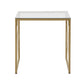 Octagon Pattern Gold Metal and Glass End Table