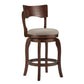 Swivel 24-inch Brown Counter Height Barstool - Grey Linen