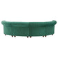 Velvet Tufted Scroll Arm Chesterfield 4-Seat Curved Sofa - Green